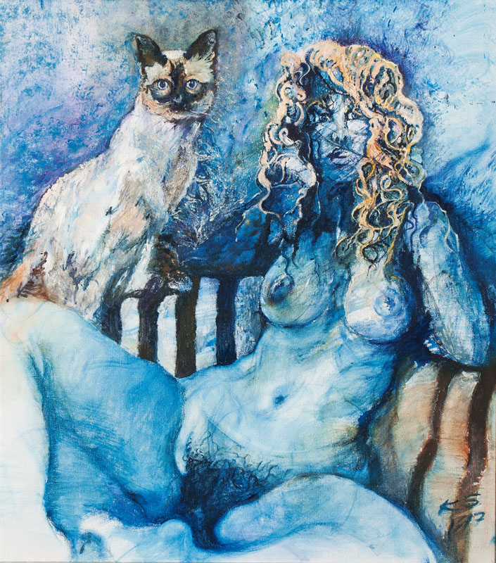 Nude with Cat