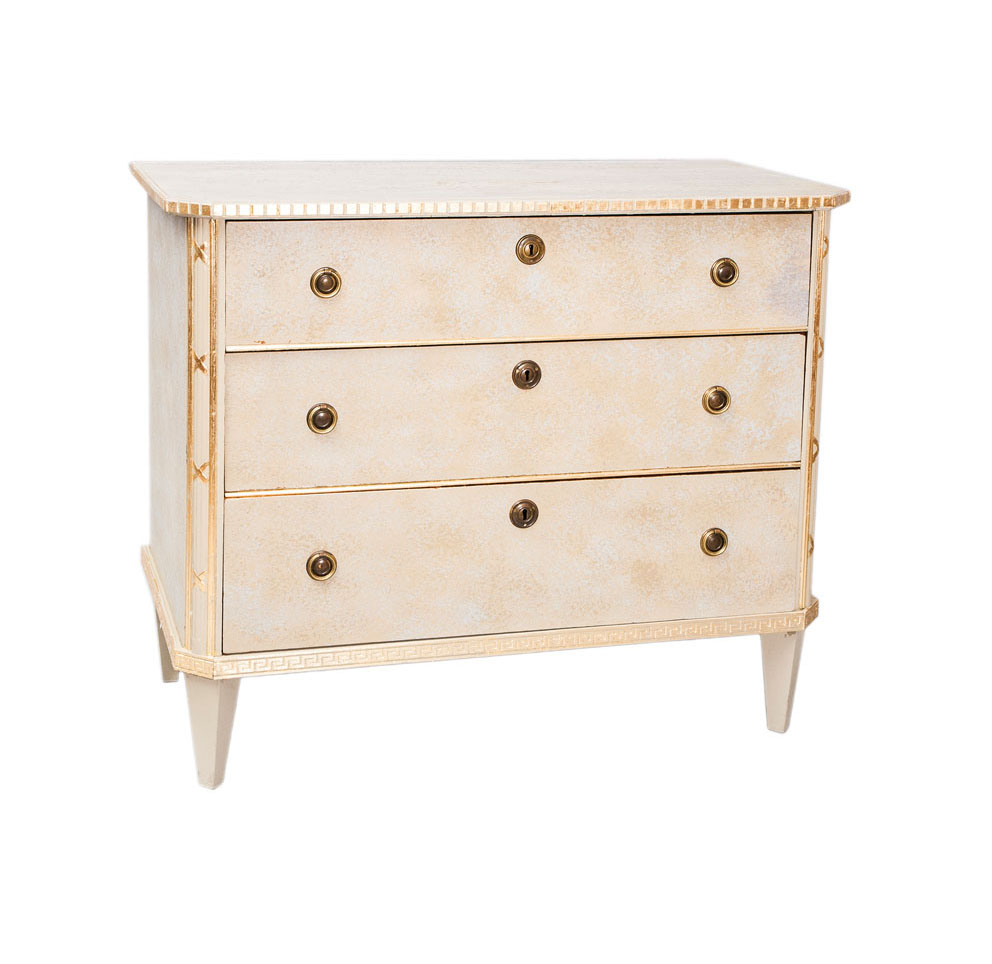 A light painted commode of Gustavian style