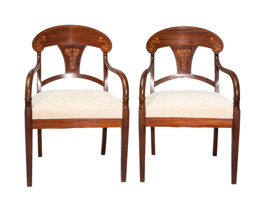 A pair of Art Nouveau armchairs