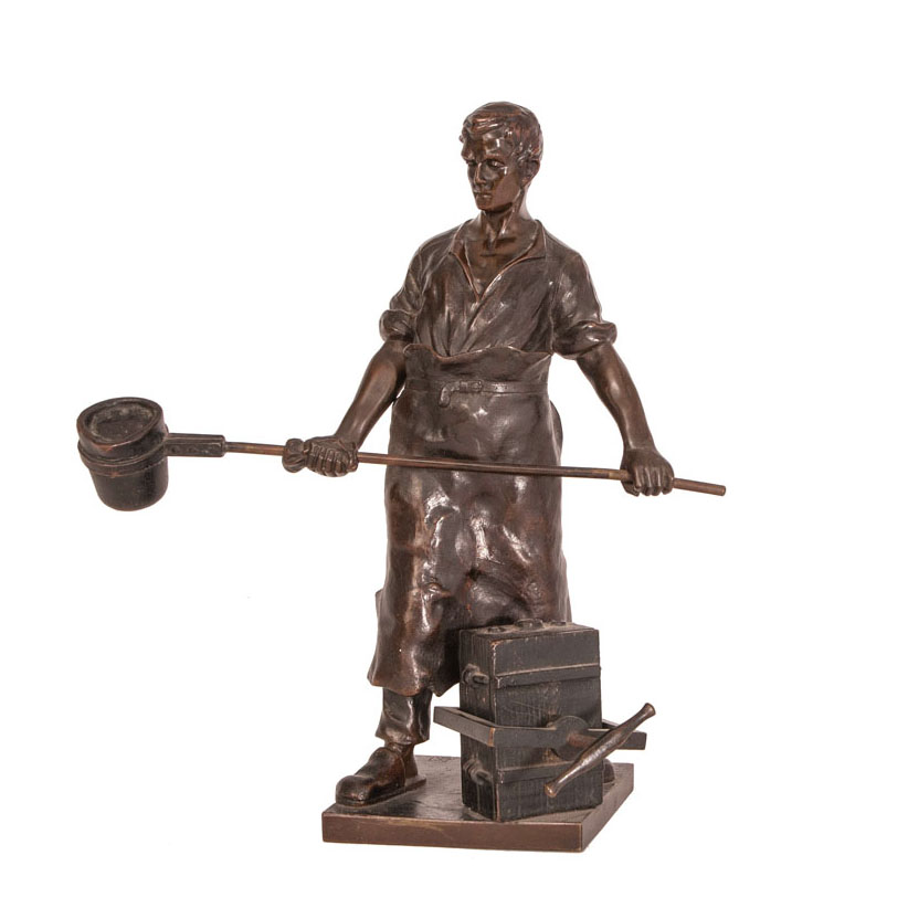 A bronze figure 'Art founder'