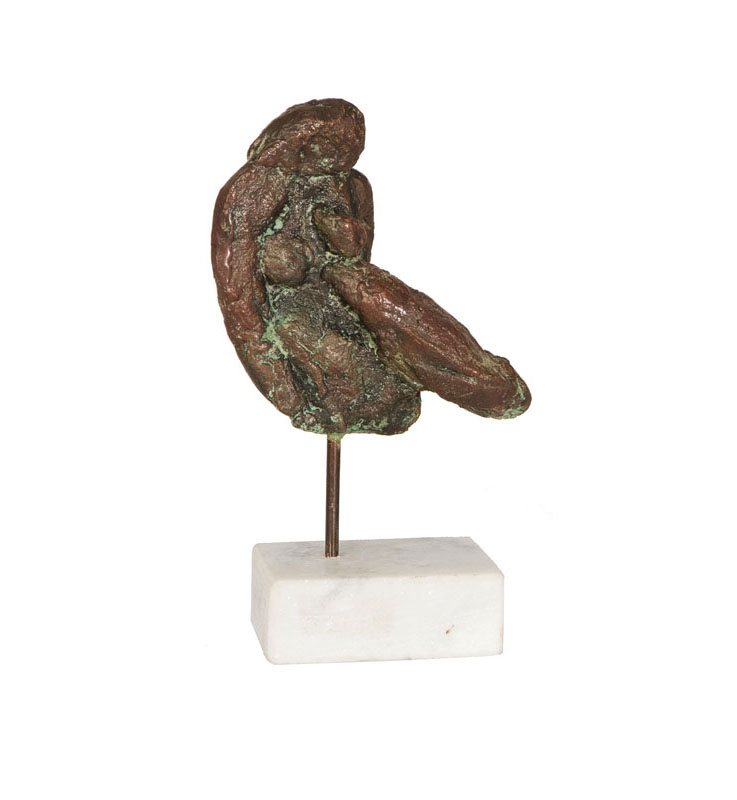 An abstract bronze figure 'Floating Nude'