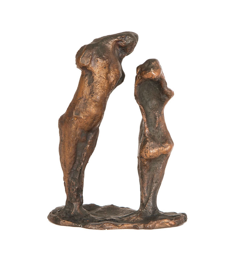 An abstract bronze figure 'Couple'