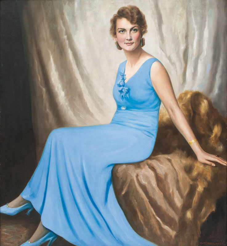 Lady in a blue Dress