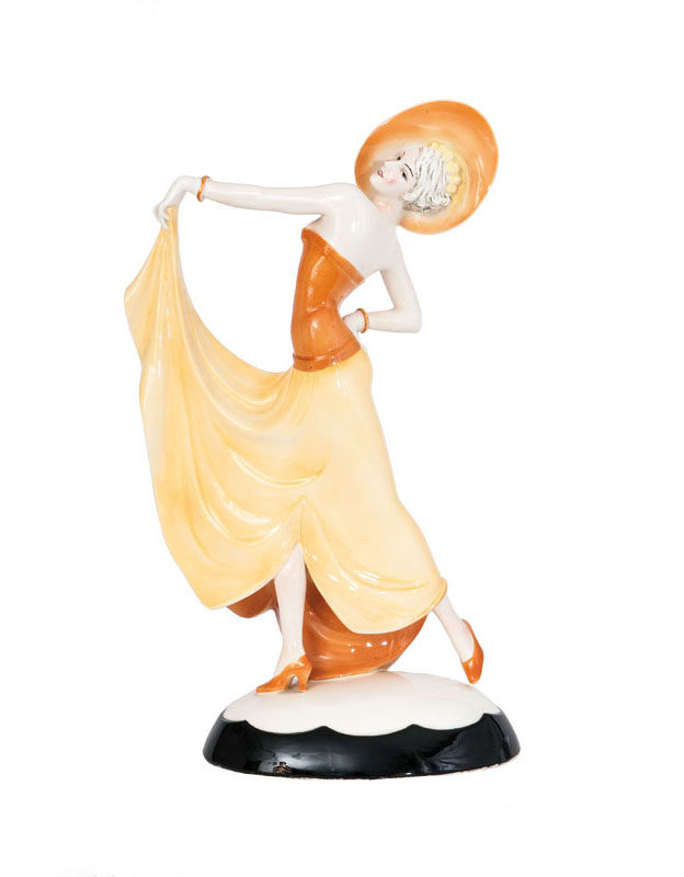 A tall Art Deco figure 'Dancing woman'