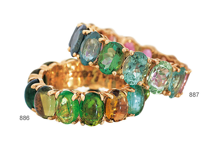 A colourful tourmaline ring