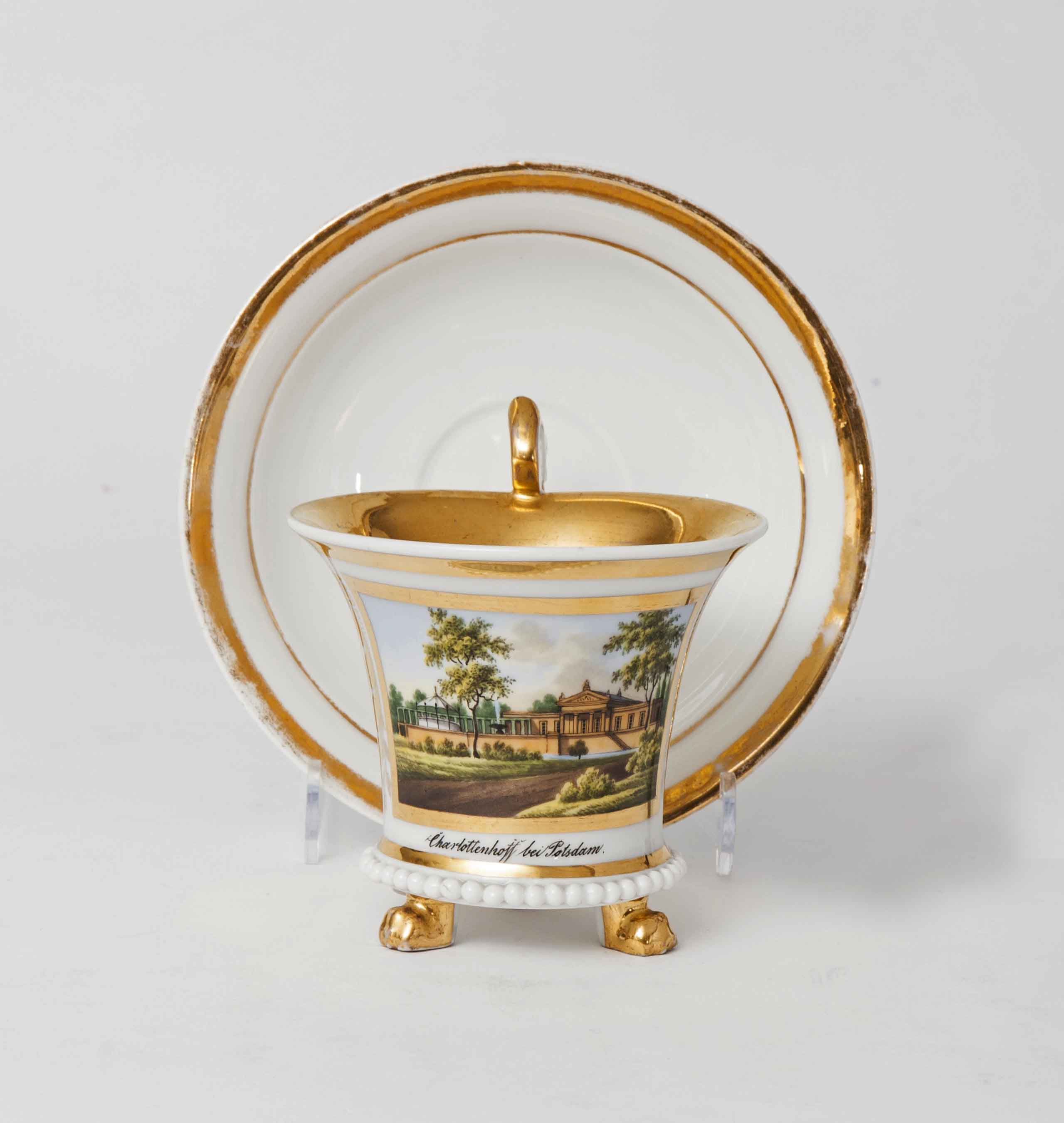 A topographical cup with Charlottenburg Palace