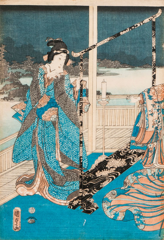 A Triptych 'Scenes from the Life of Prince Genji' - image 2