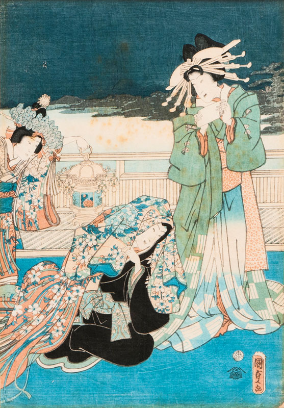 Triptychon 'Szenen aus dem Leben des Prinzen Genji' - Bild 3