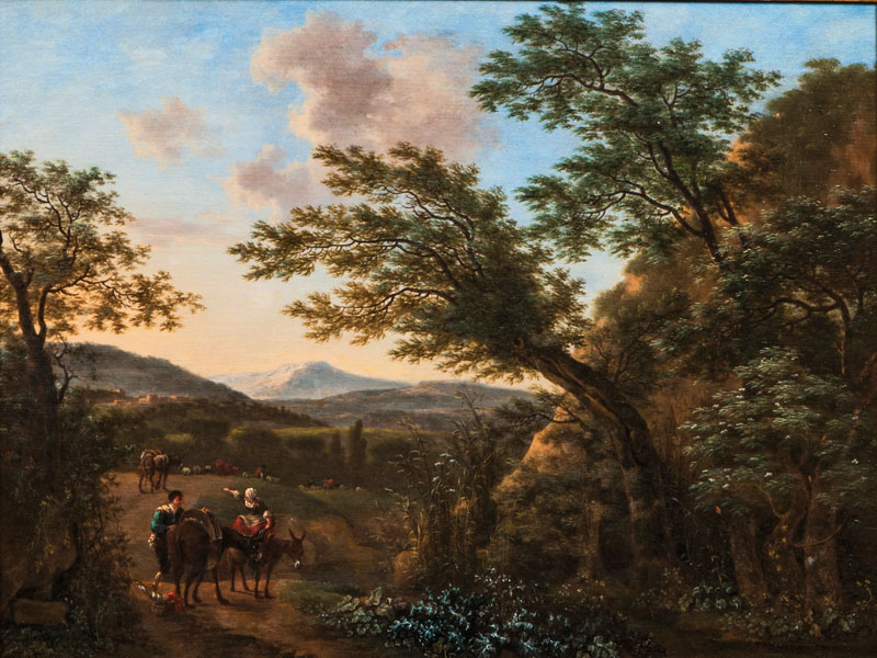 Südliche Landschaft mit Reisenden