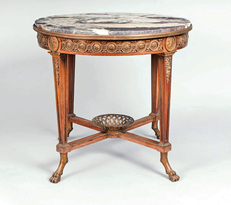 A splendid Napoleon III salon table with classical bronze fittings