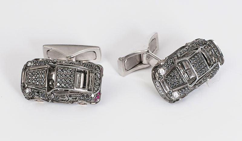 A pair of extraordinary diamond cufflinks 'Porsche 911' - image 2