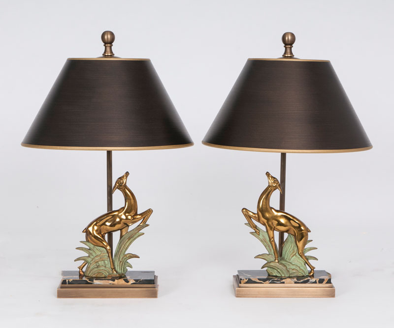 A pair of Art Deco lamps 'Gazell'