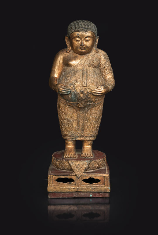 An unusual massive bronze figure 'Mahakaccayana'