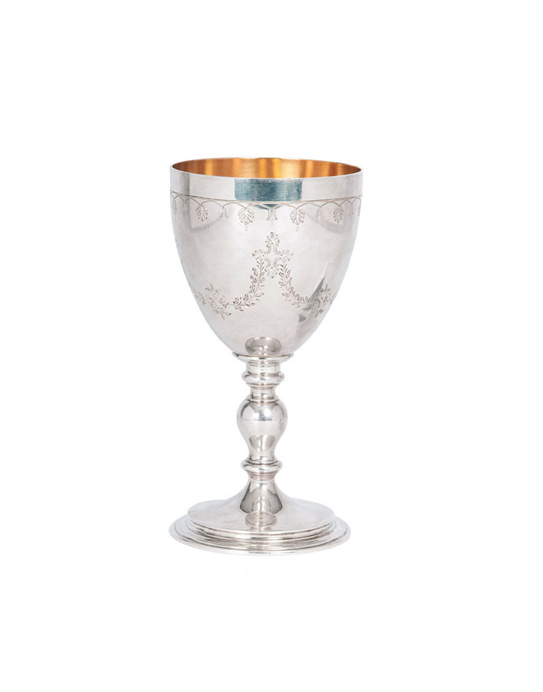 A fine goblet with engraved pattern