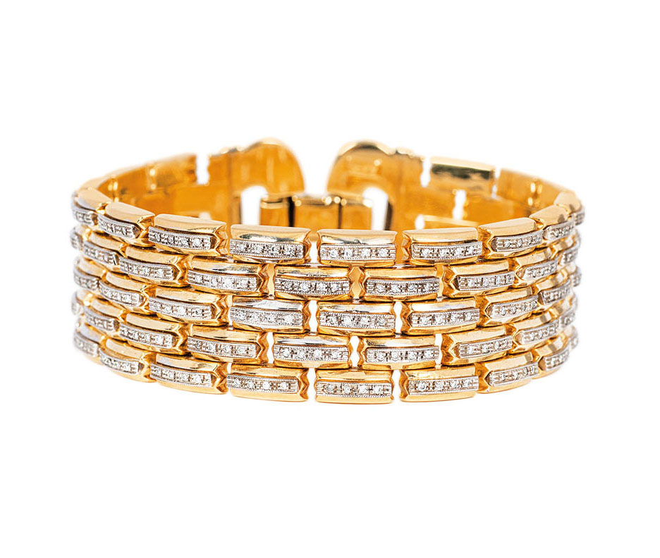 Gold-Armband mit Brillant-Besatz