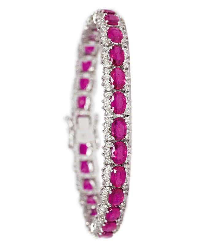 A ruby diamond bracelet