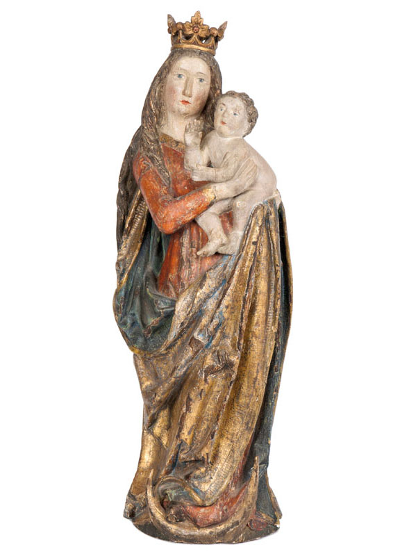 A Gothic sculpture 'Crescent Madonna'