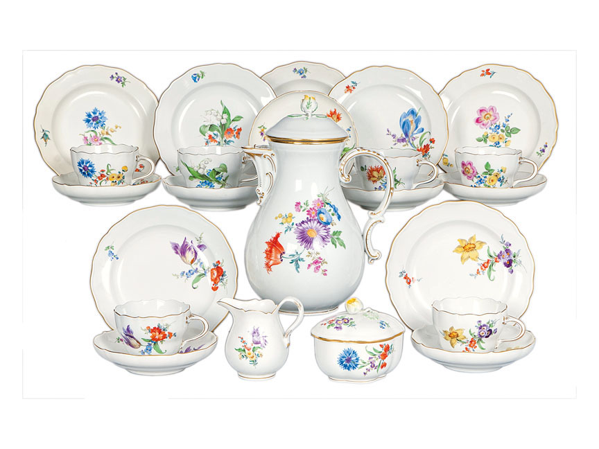 A coffee service 'German flower' for 6 persons