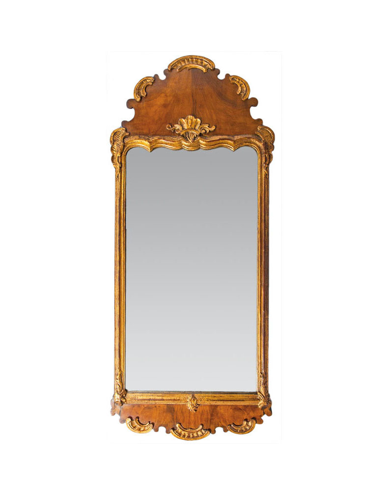 A Rococo parcel gild-wood mirror