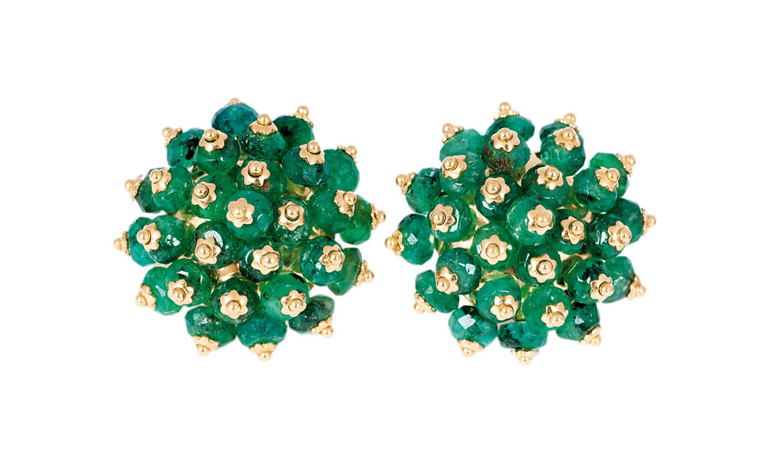 A pair of emerald earrings