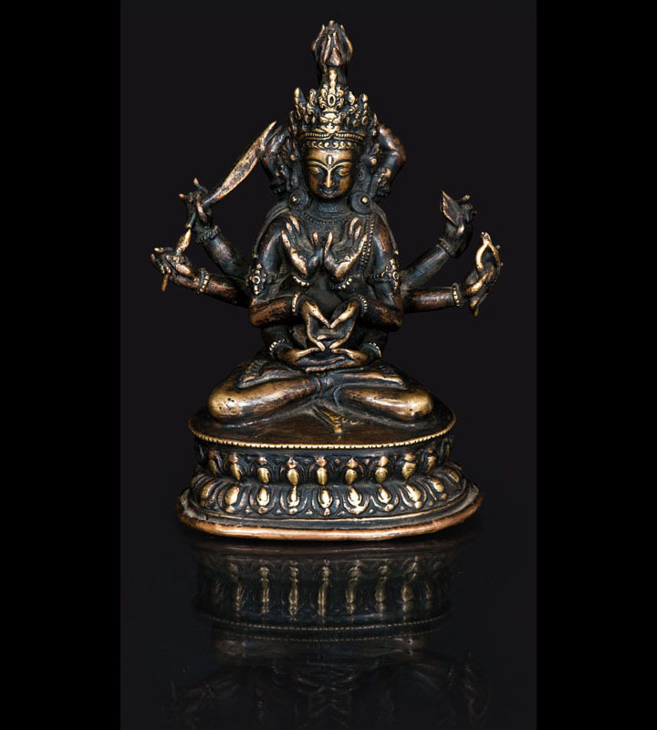 Bronze-Figur 'Bodhisattva Manjushri' Bronze-Figur 'Bodhisattva Manjushri'