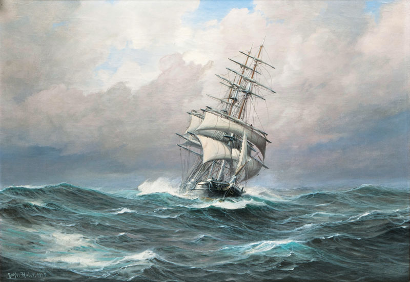 Three-Master in Choppy Sea