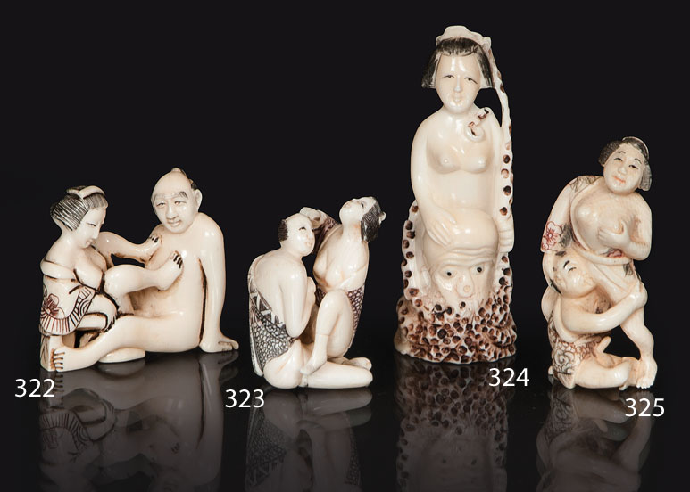 An ivory carving 'Nude with octopus'