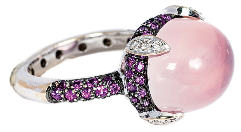 A rosequartz pink-sapphire ring - image 2