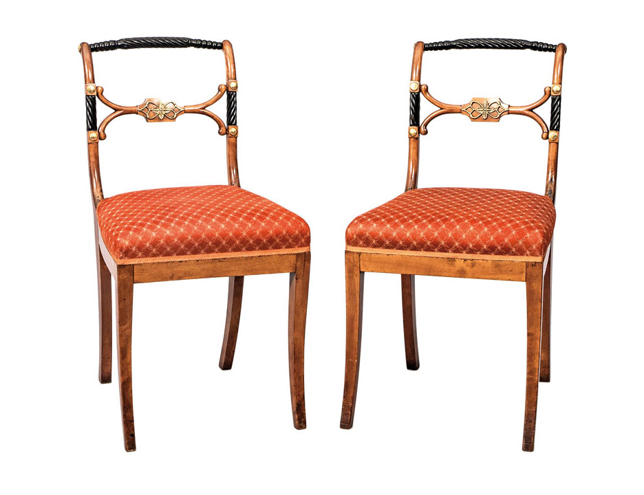 Paar filigraner Biedermeier-Stühle