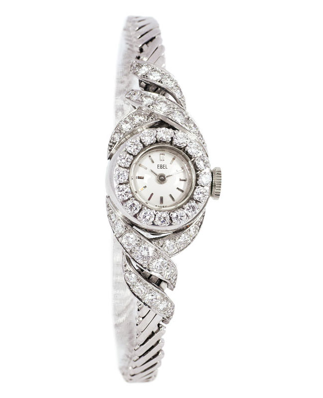 A lady's wrist watch by Ebel with diamonds