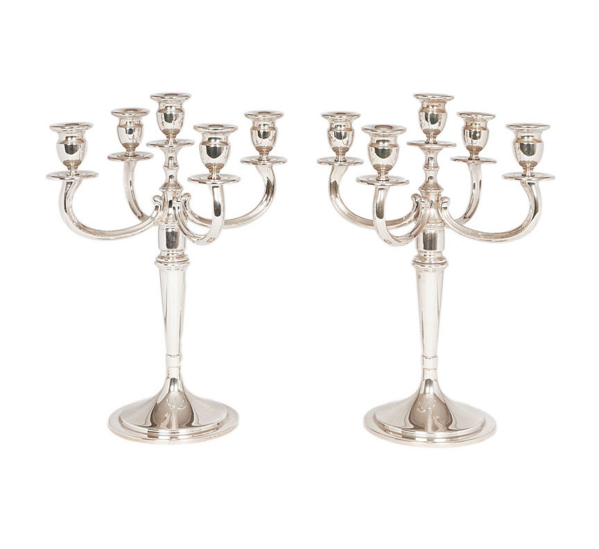 A pair of simple elegant candelabra