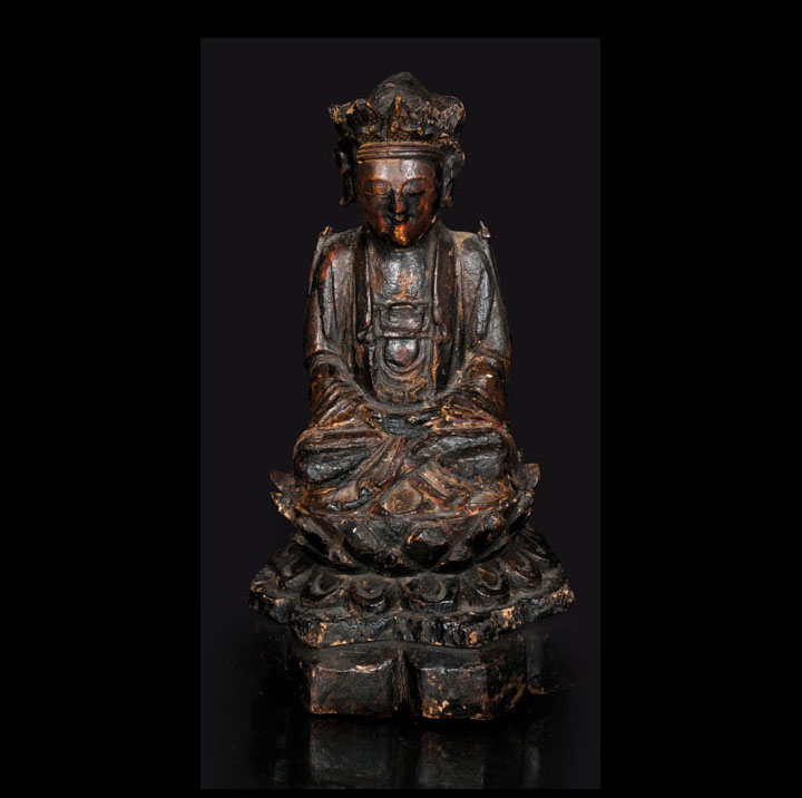 Holz-Figur 'Bodhisattva'