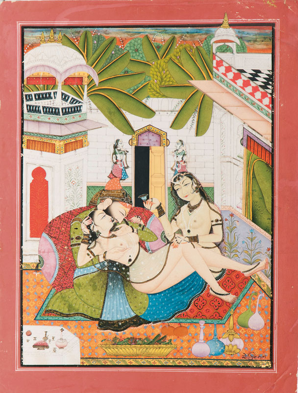 A miniature painting 'Erotic scene'