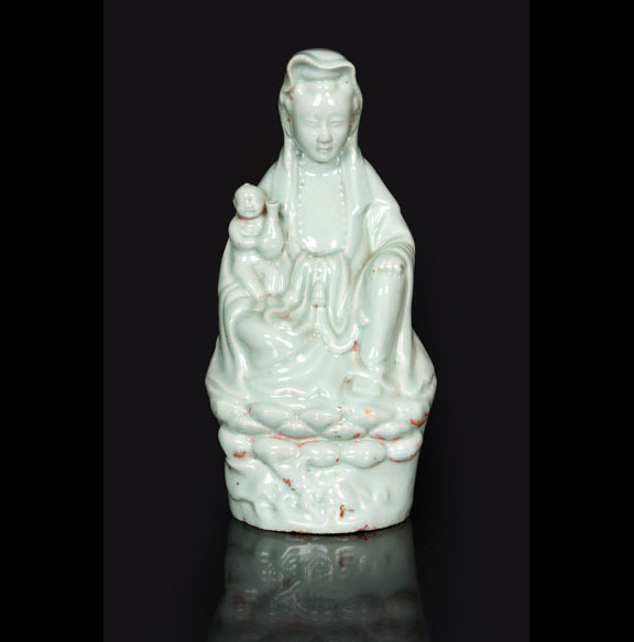 Dehua-Figur 'Guanyin mit Knaben'