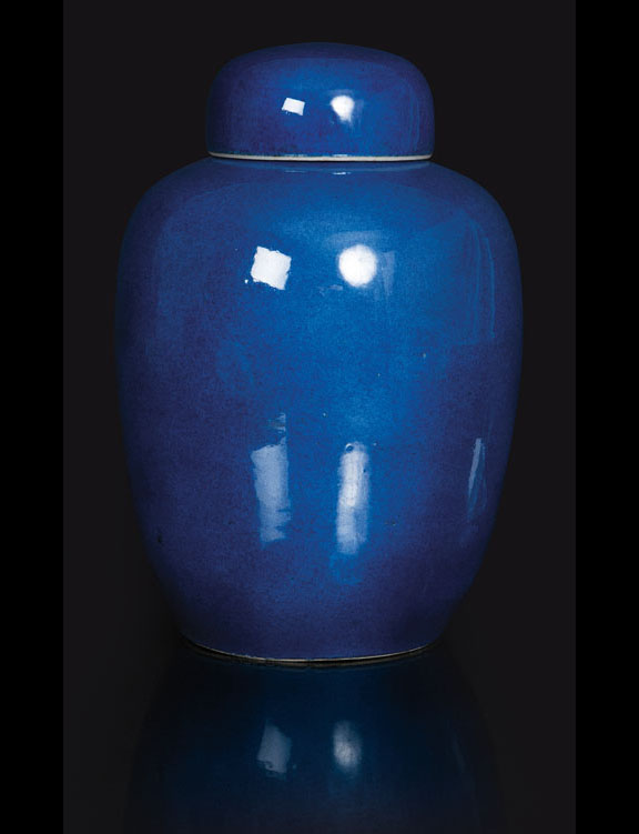 A Powder-Blue lidded jar