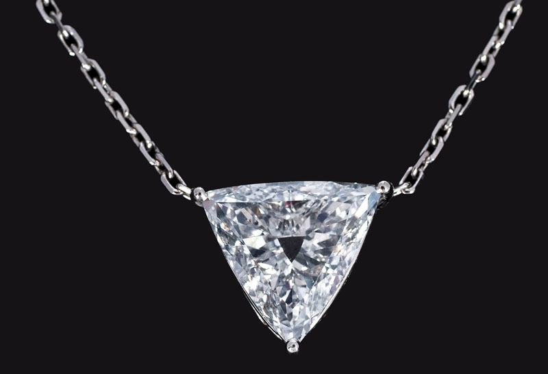 A splendid, fine diamond pendant with necklace