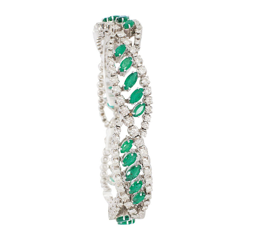 An emerald diamond bracelet