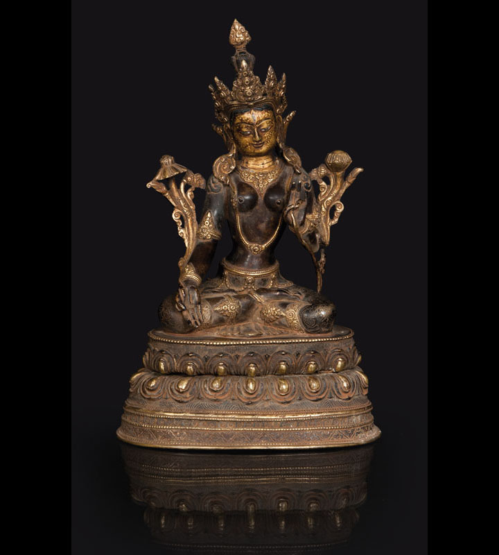 A fine bronze figure 'White Tara'