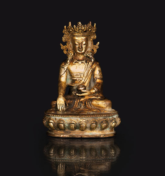 Kleiner Bronze-Buddha 'Akshobhya'