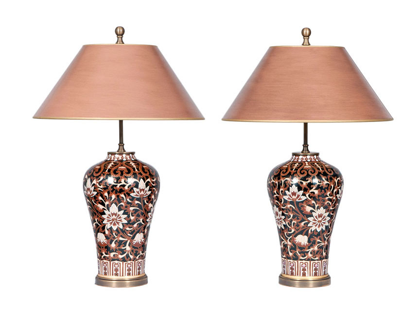 A pair of Cloisonné vase lamps