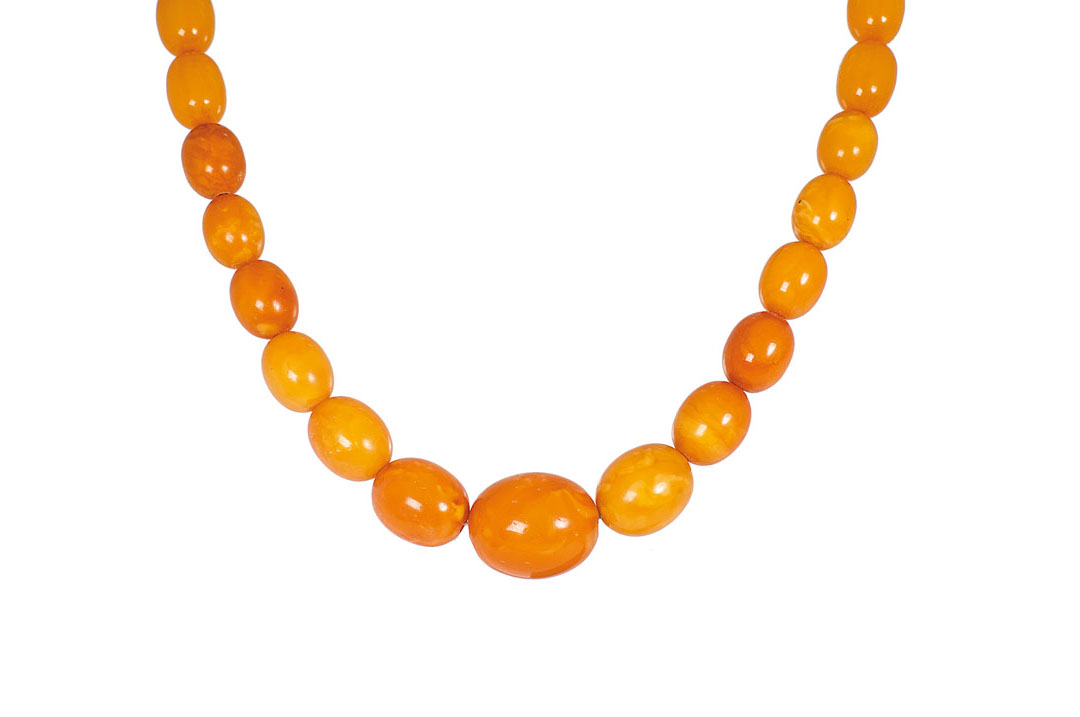 An amber necklace