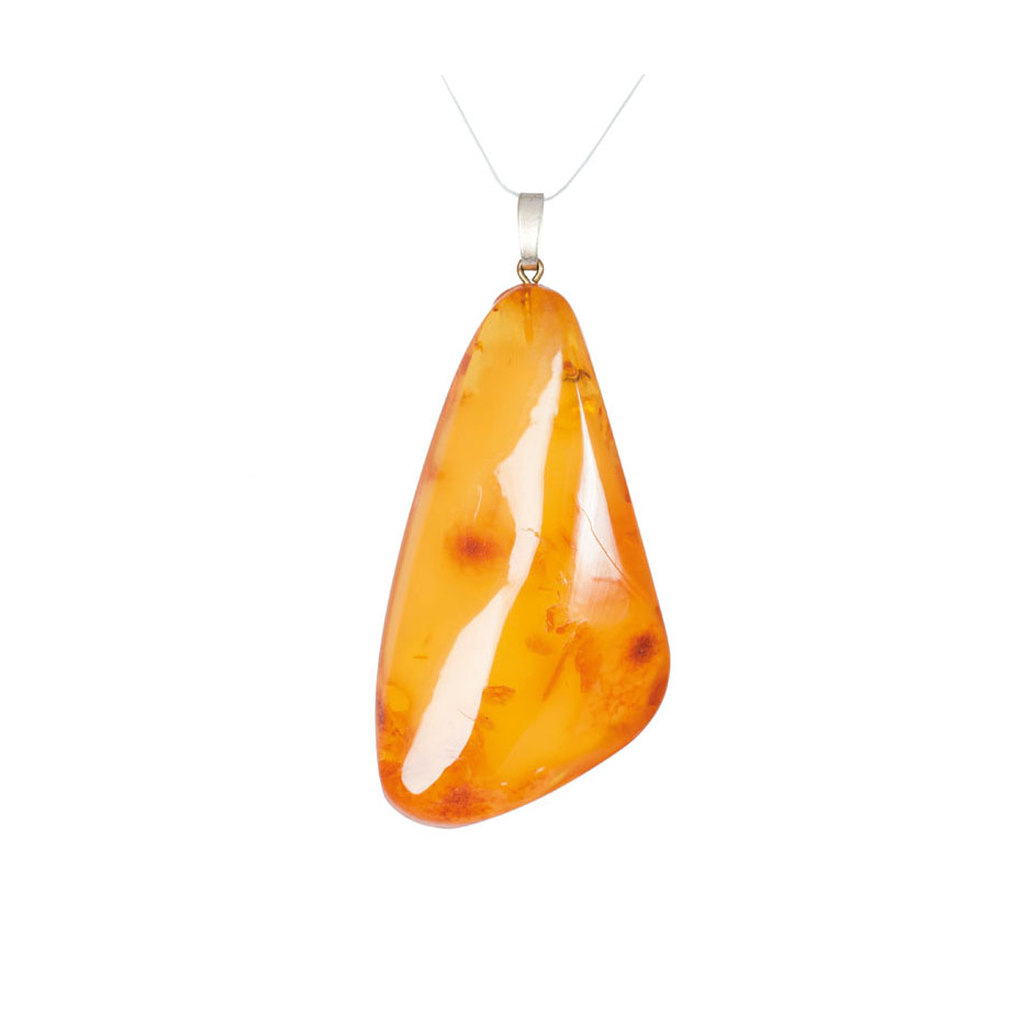A large amber pendant