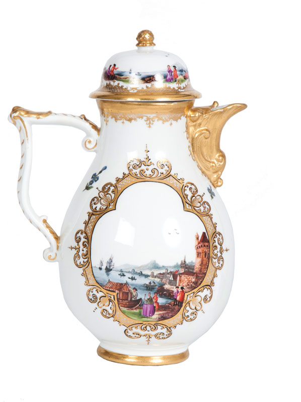 A coffee pot with fine Christian Friedrich Herold painting - image 2