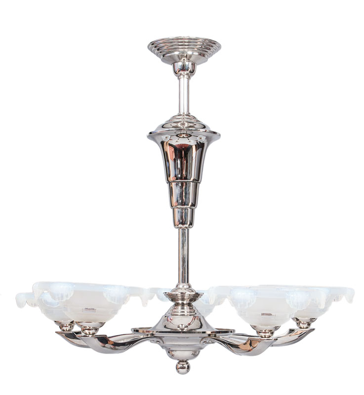 An Art Deco ceiling light