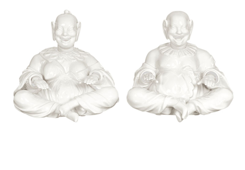 A pair of large nodding-head figures 'Chinese'