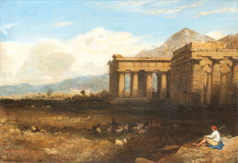 George Edwards Hering - Antique Temples on Sicily Antique Temples on Sicily