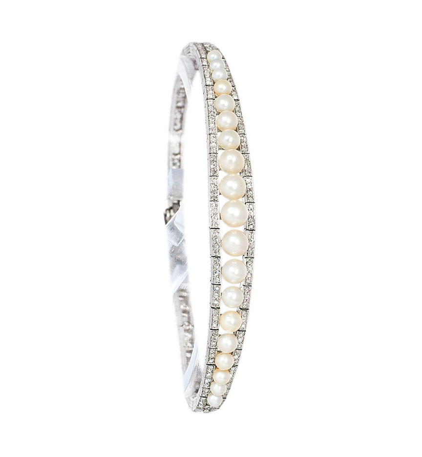 - An Art Nouveau diamond bracelet with Orient pearls by Roelof Citroën An Art Nouveau diamond bracelet with Orient pearls by Roelof Citroën