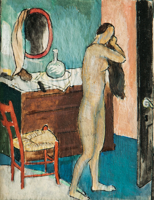 Lady at her toilet