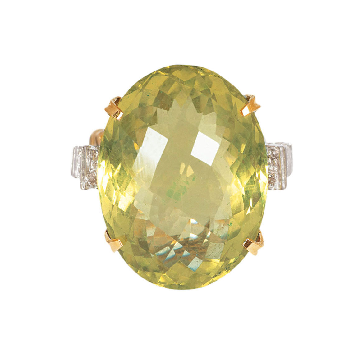 A citrine diamond ring