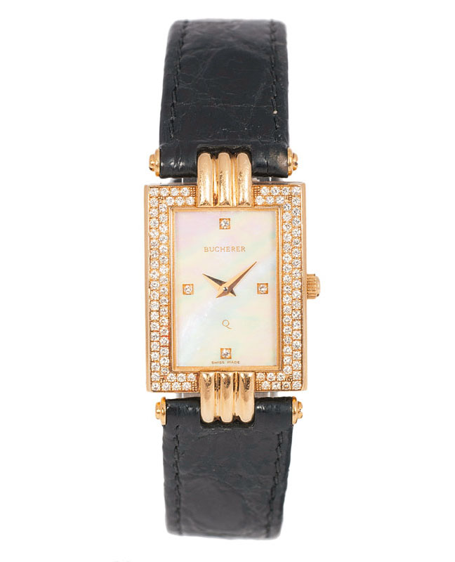Damen-Armbanduhr mit Diamant-Besatz von Bucherer